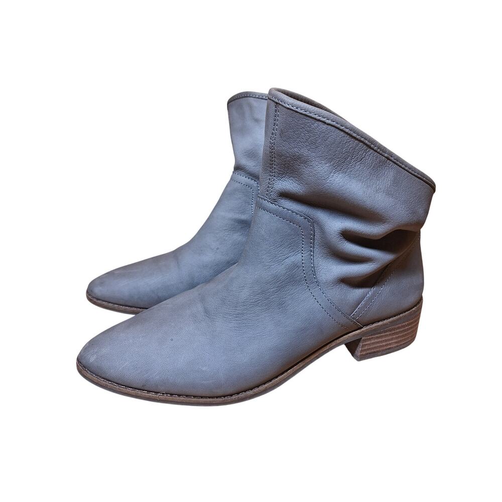 Lucky Brand Lollin stacked heel slouchy suedue ankle booties gray women's 9